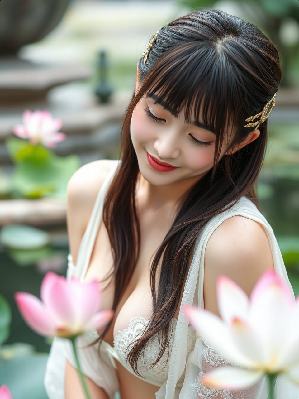 荷風送香，靜影沈璧