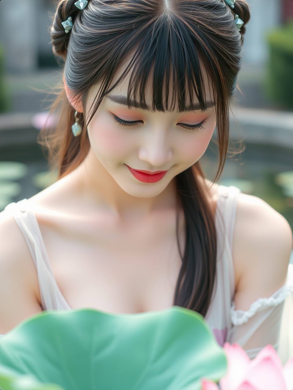 荷風送香，靜影沈璧