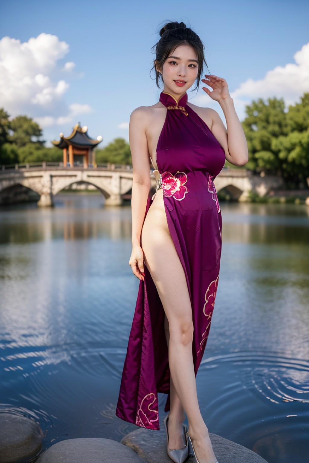 High-Slit Cheongsam