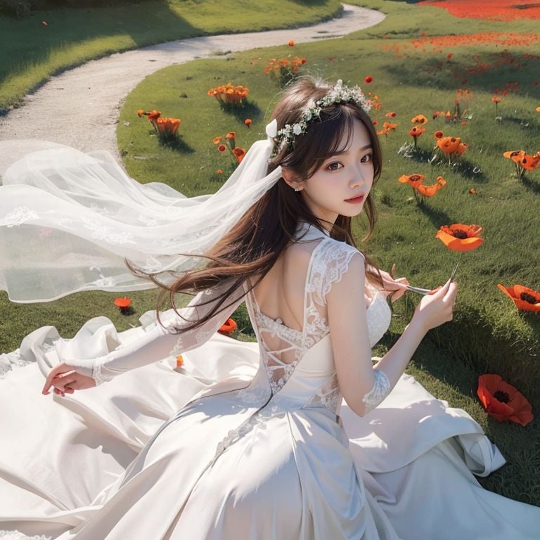 ★PATREON★ AI_KAORI - Bride Amidst Poppy Field Beauty - Part 3