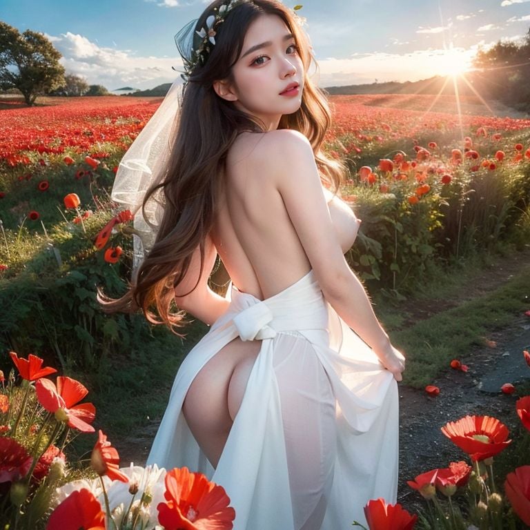★PATREON★ AI_KAORI - Bride Amidst Poppy Field Beauty - Part 4
