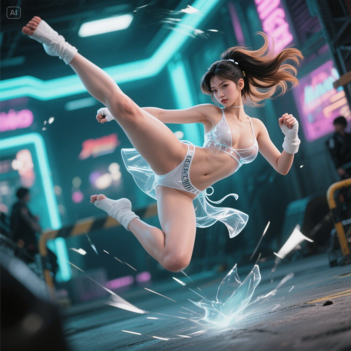 Move the muscles and bones to practice the kung fu on the legs