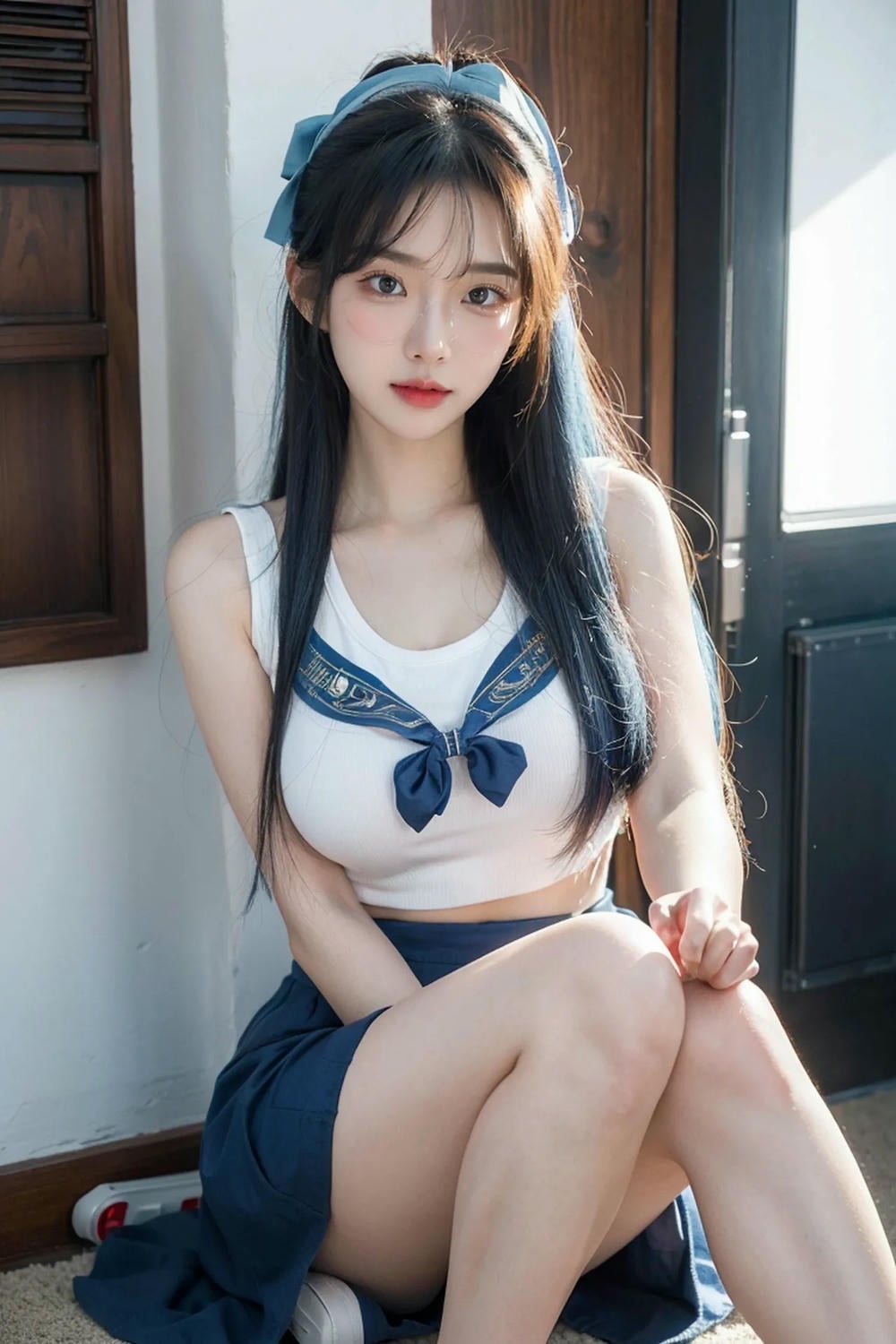 ★Patreon★ AI_Kaori - Long Hair Girl with Young Girl Outfit - Part 2