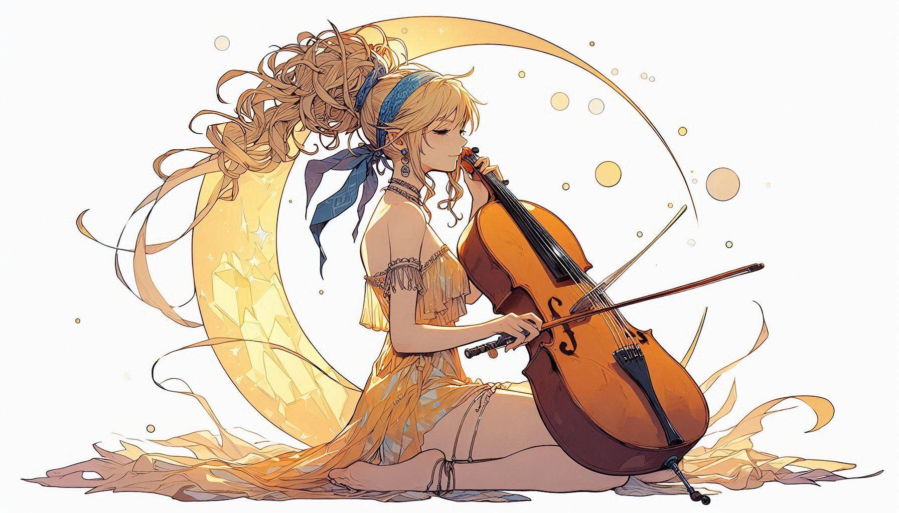 Sister playing the cello
