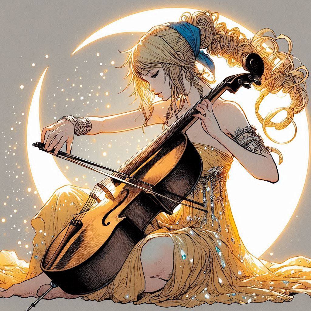 Sister playing the cello
