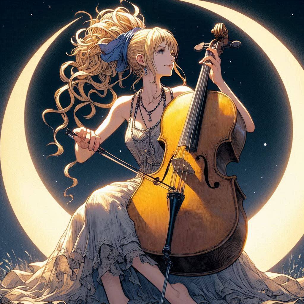 Sister playing the cello