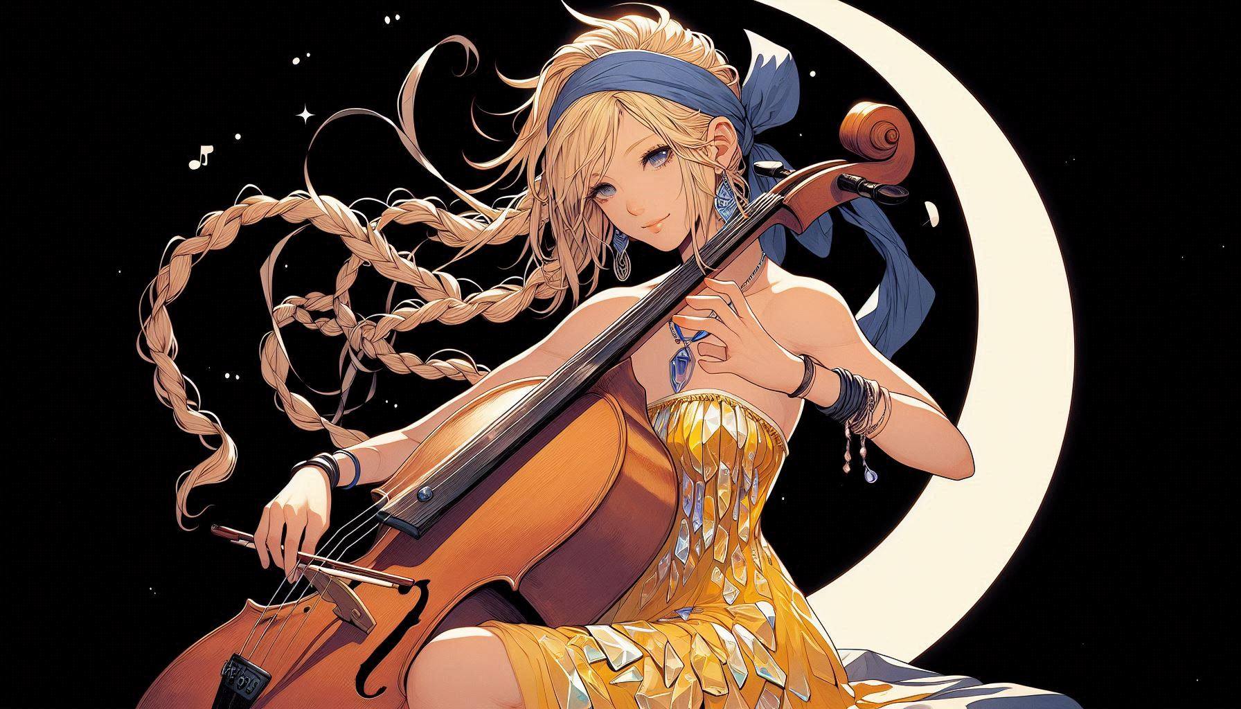 Sister playing the cello