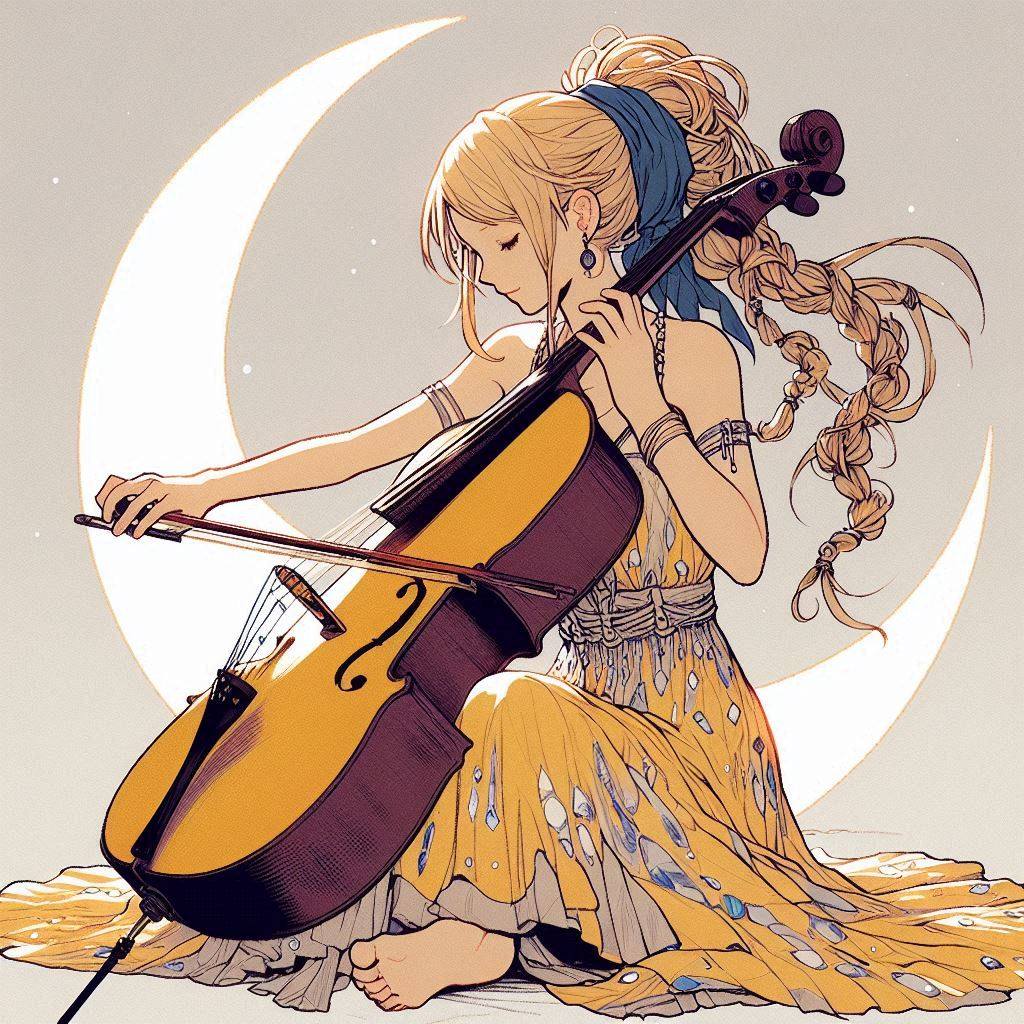 Sister playing the cello