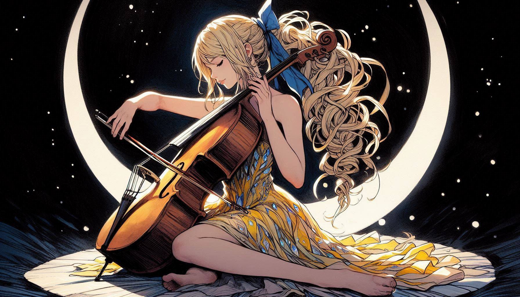 Sister playing the cello