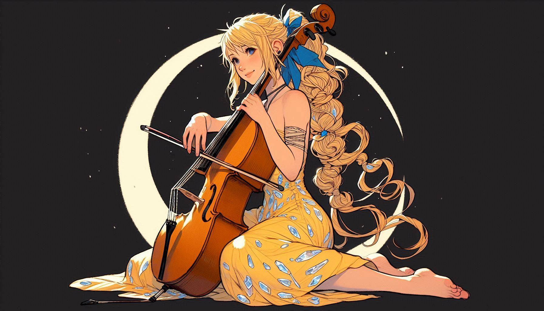 Sister playing the cello