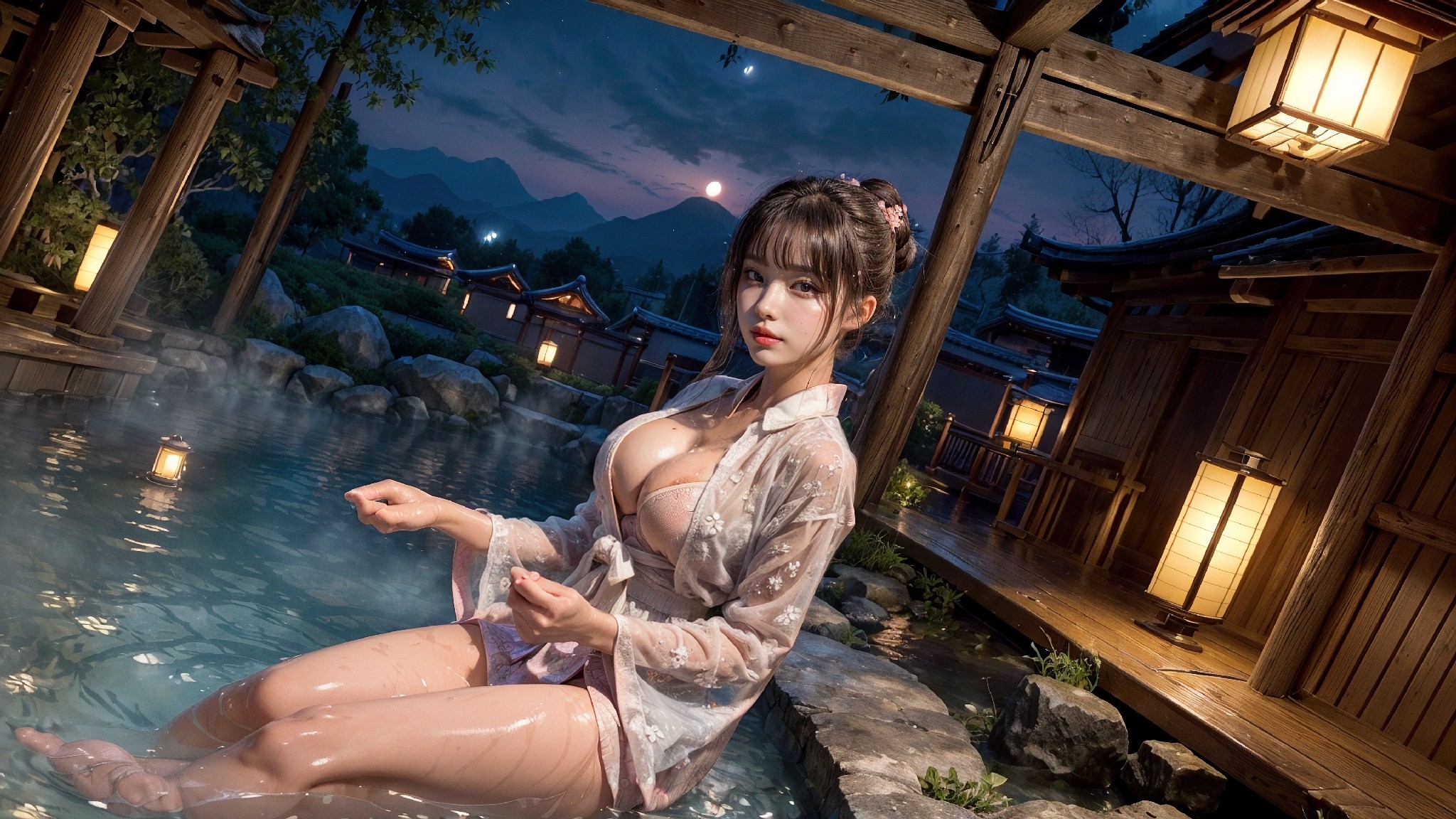 Japanese hot spring lingerie woman1