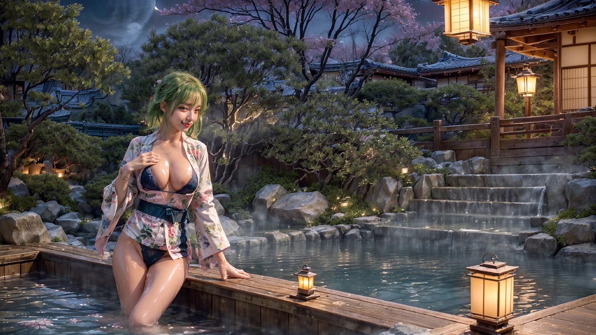 Japanese hot spring lingerie woman1