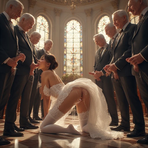 Guests take turns injecting the bride