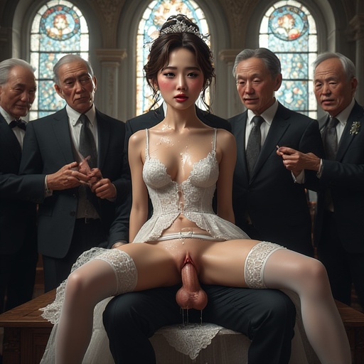 Guests take turns injecting the bride