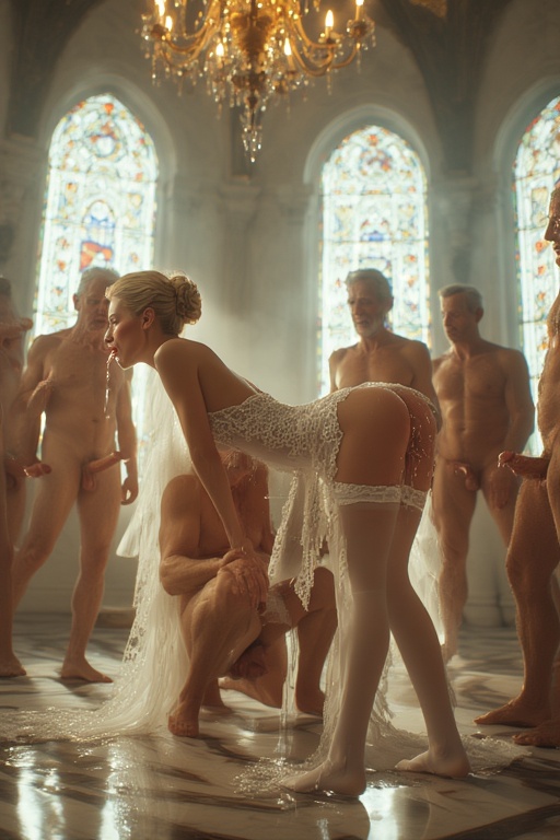 Guests take turns injecting the bride