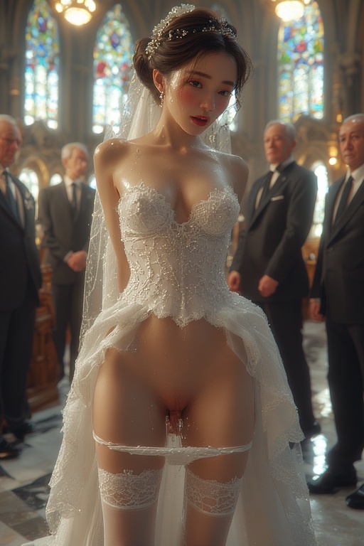 Guests take turns injecting the bride