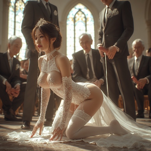 Guests take turns injecting the bride