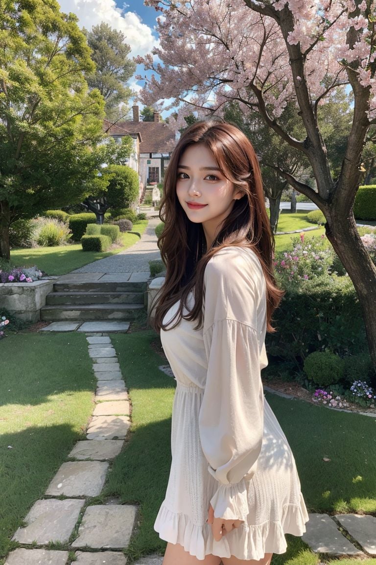 ★Patreon★ AI_Kaori - Outdoor Portrait of Woman in Garden on Sunny Day with