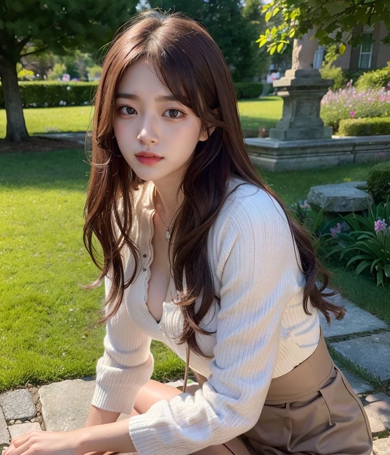 ★Patreon★ AI_Kaori - Outdoor Portrait of Woman in Garden on Sunny Day with