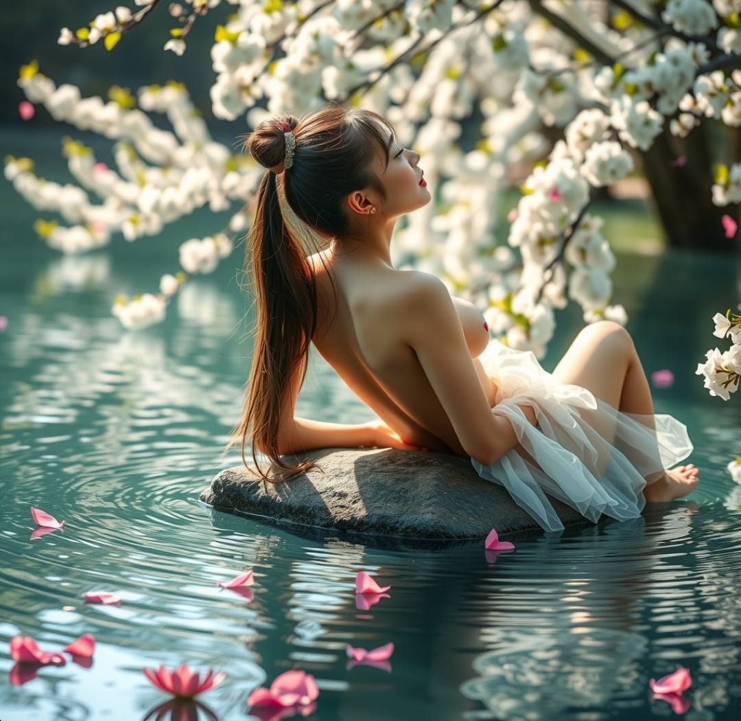 Quiet time by the water between flowers