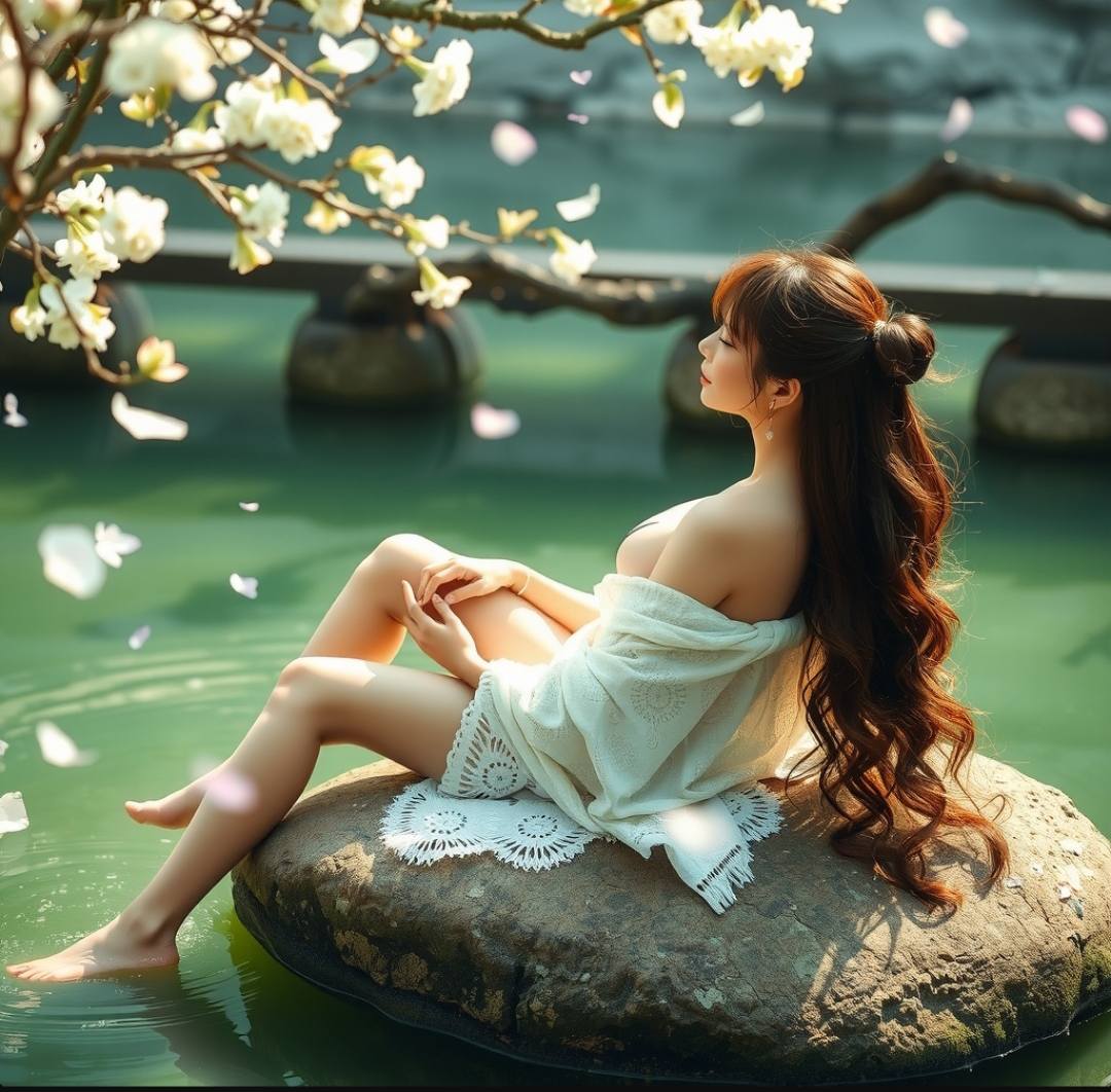 Quiet time by the water between flowers
