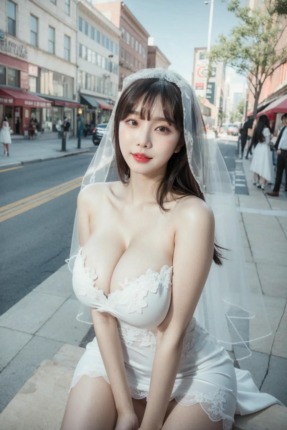 Wedding Gown With Rhinestone Tiara Crown