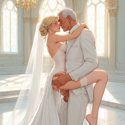 The father-in-law's semen shot into the bride's body.