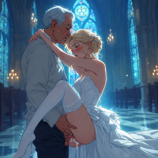 The father-in-law's semen shot into the bride's body.