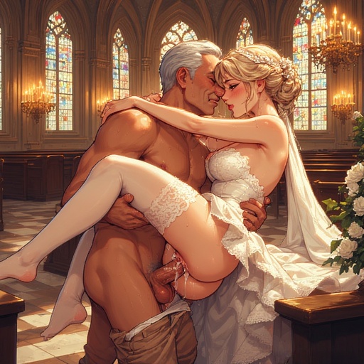 The father-in-law's semen shot into the bride's body.