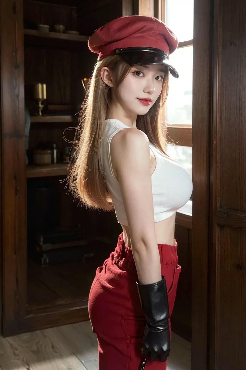 ★Patreon★ AI_Kaori - Stylish Woman in Big Boobs and Red Pants