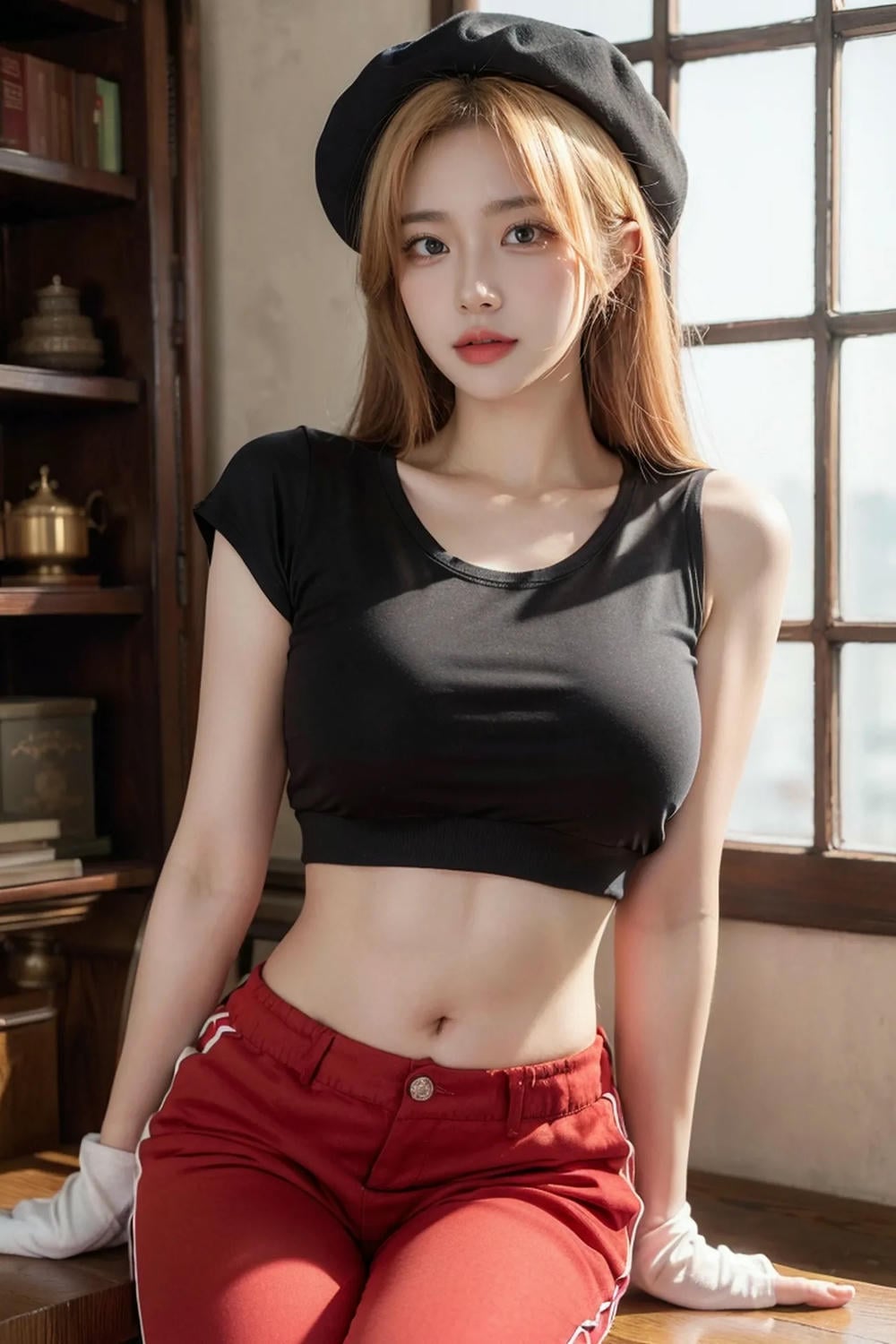 ★Patreon★ AI_Kaori - Stylish Woman in Big Boobs and Red Pants
