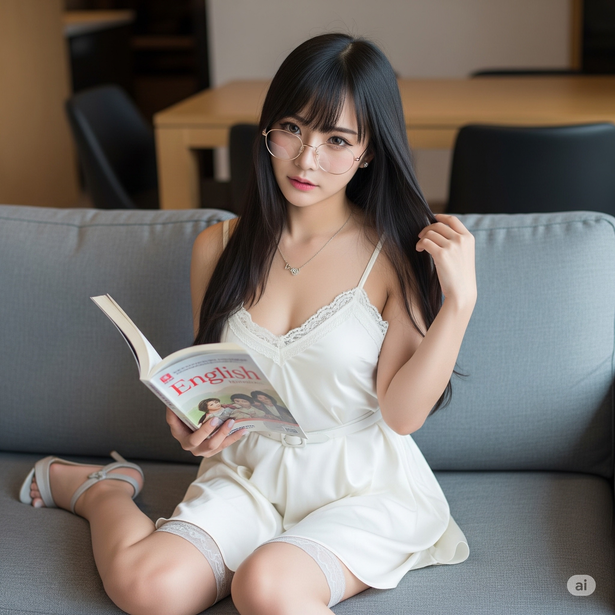Girl reading a book