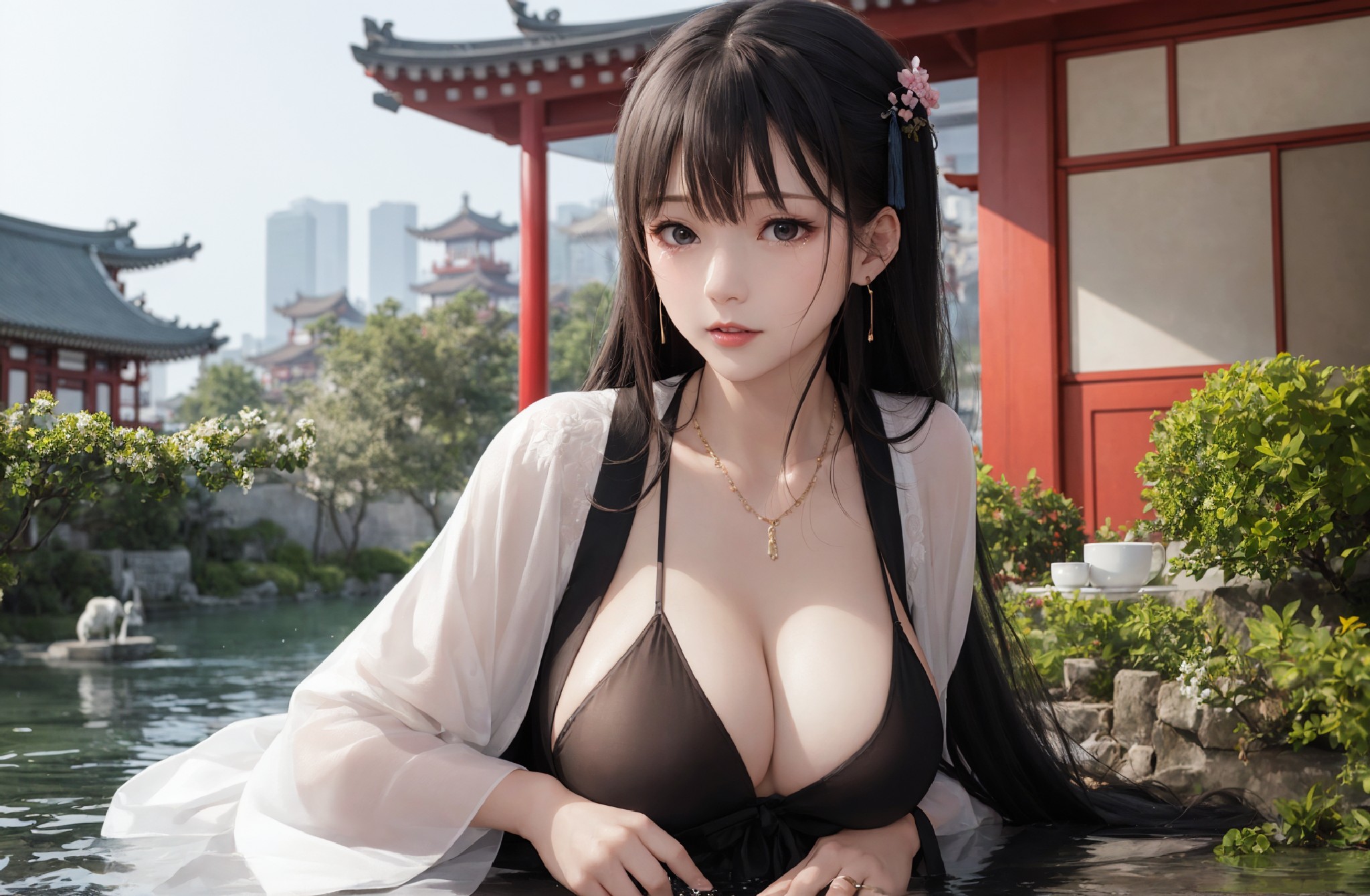Beautiful girl in chinese Hanfu