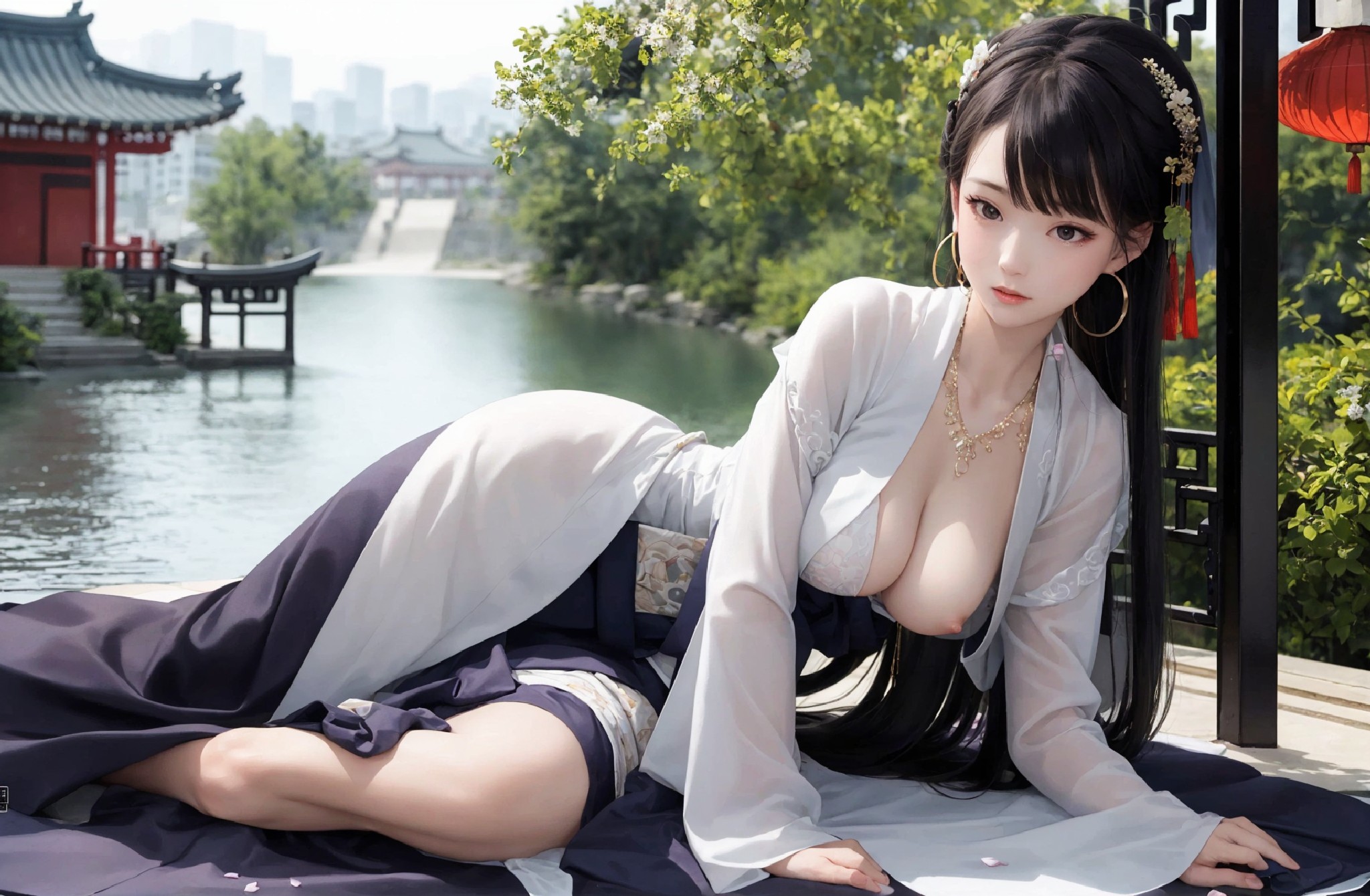 Beautiful girl in chinese Hanfu