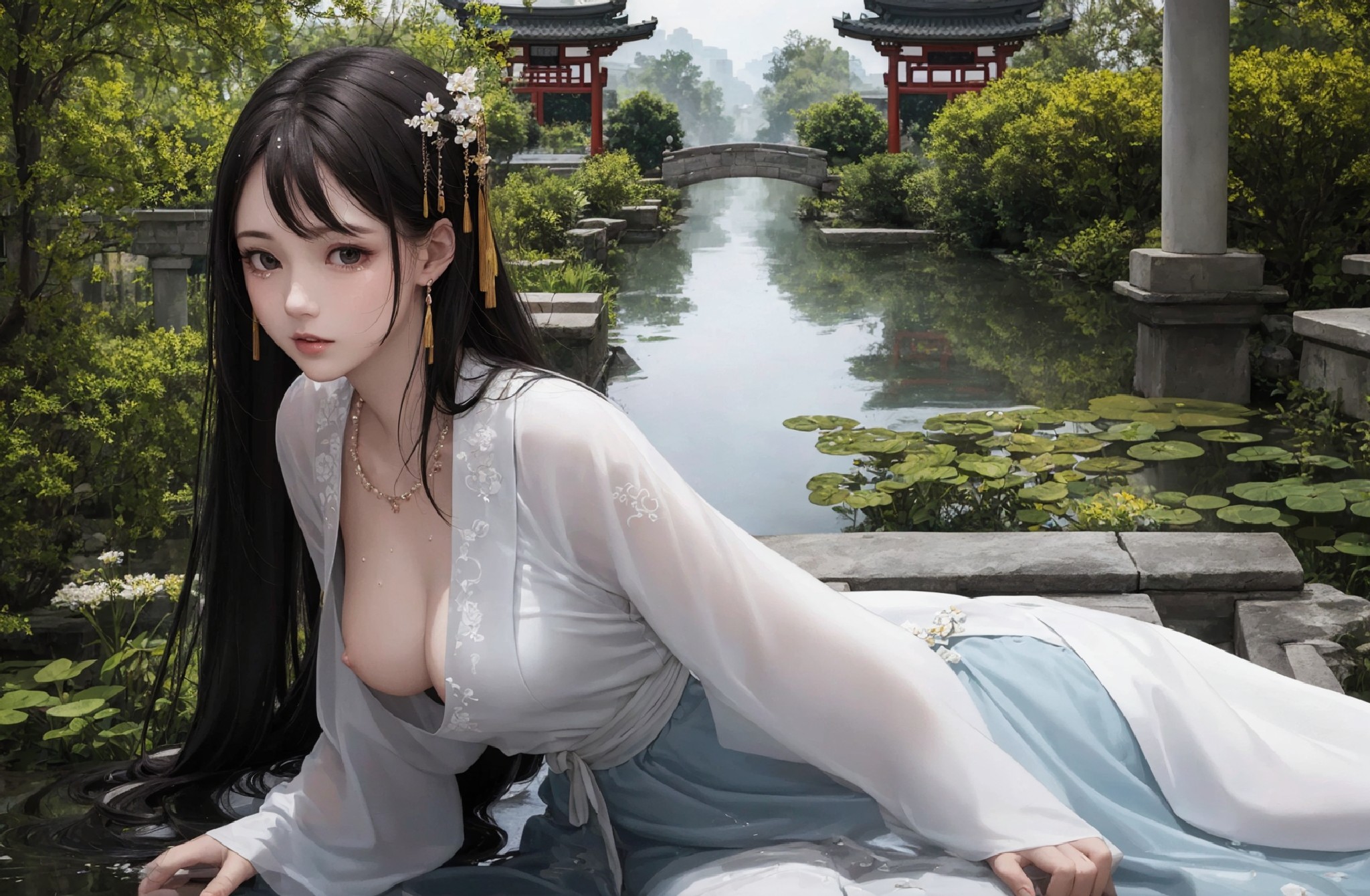 Beautiful girl in chinese Hanfu
