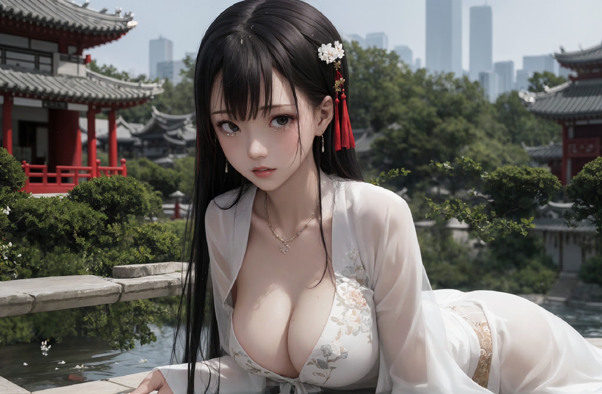 Beautiful girl in chinese Hanfu