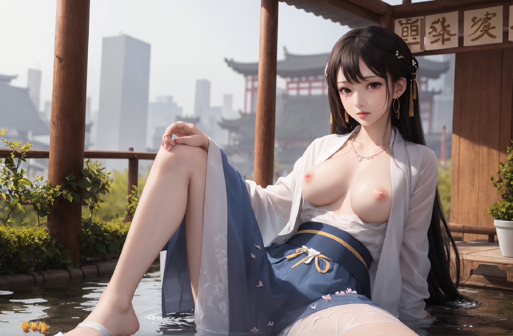 Beautiful girl in chinese Hanfu