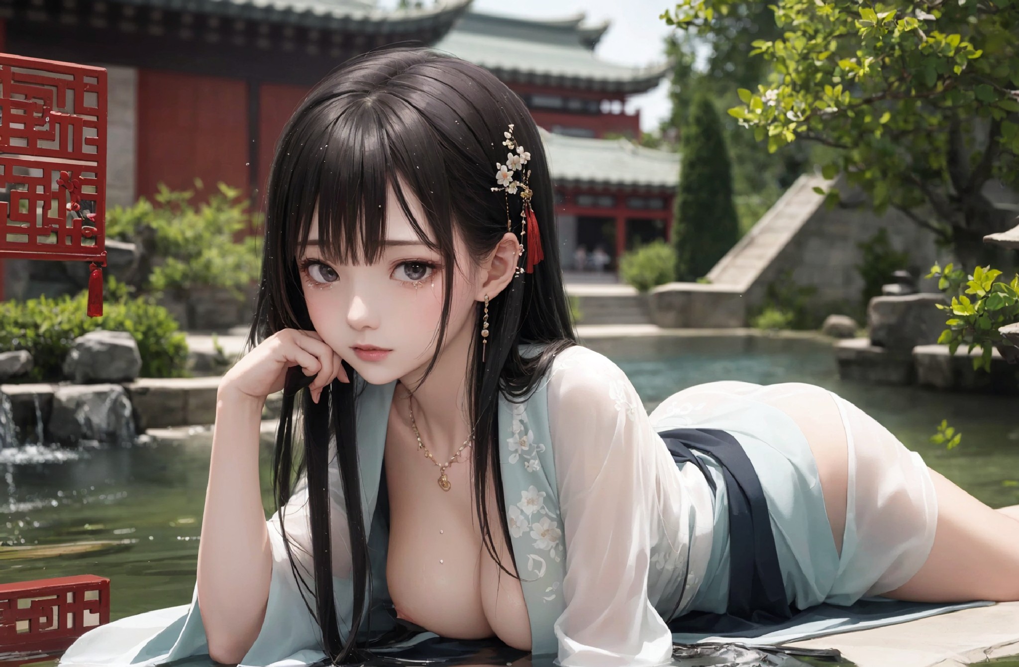 Beautiful girl in chinese Hanfu