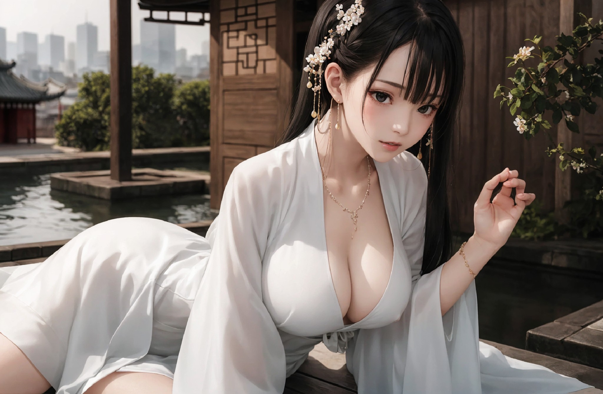Beautiful girl in chinese Hanfu