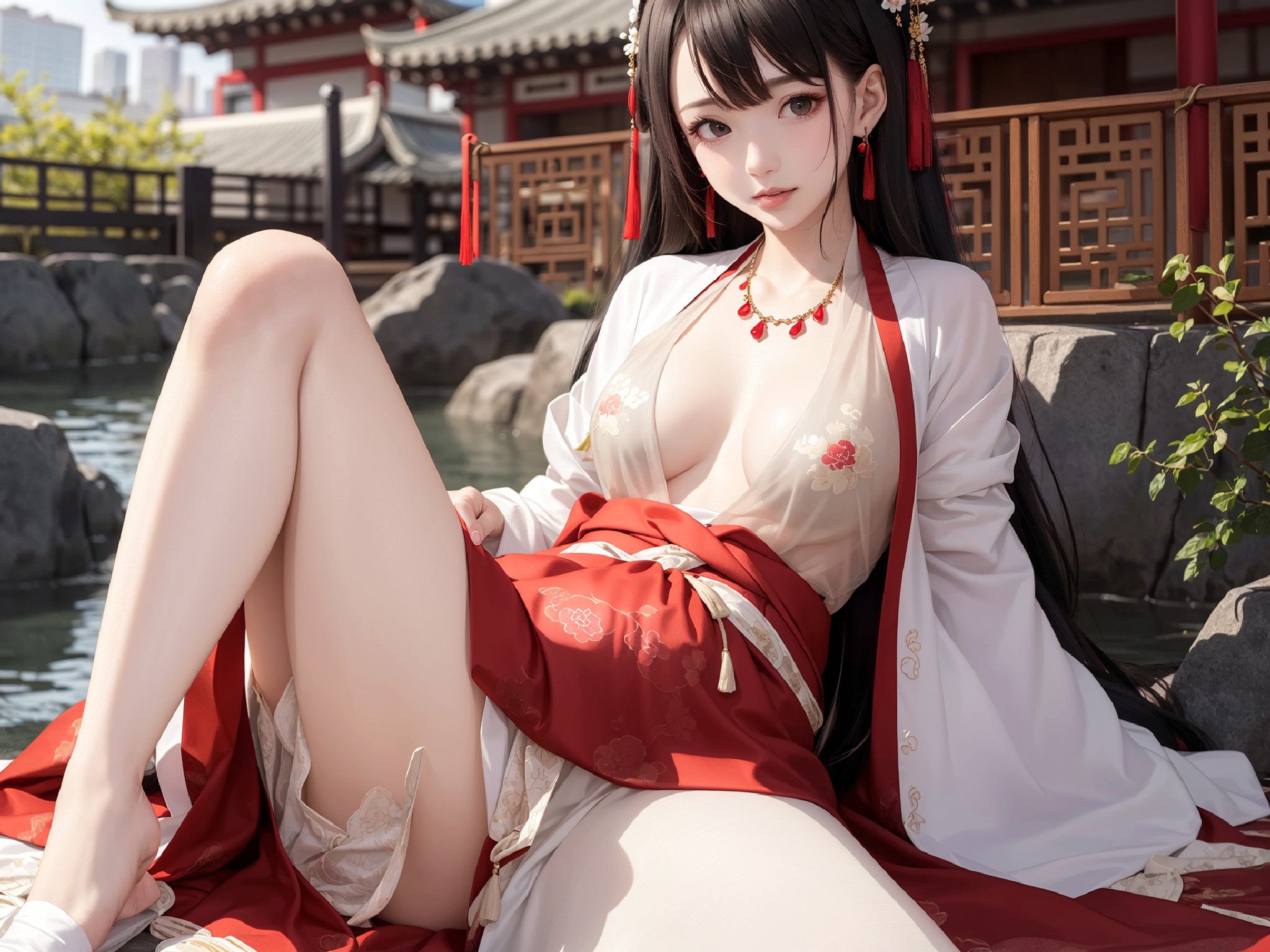 Beautiful girl in chinese Hanfu