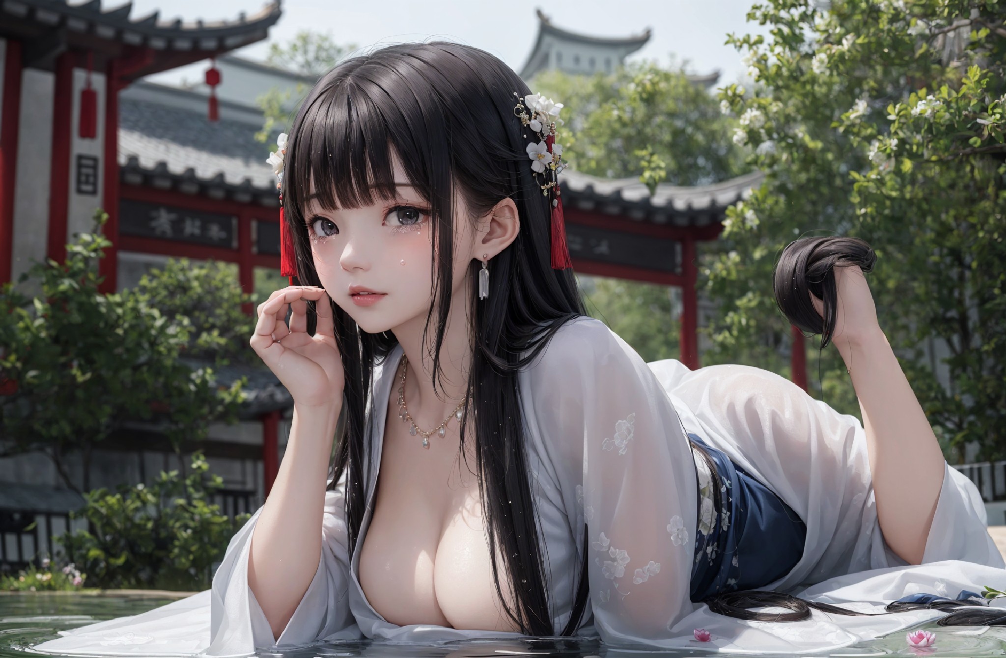 Beautiful girl in chinese Hanfu