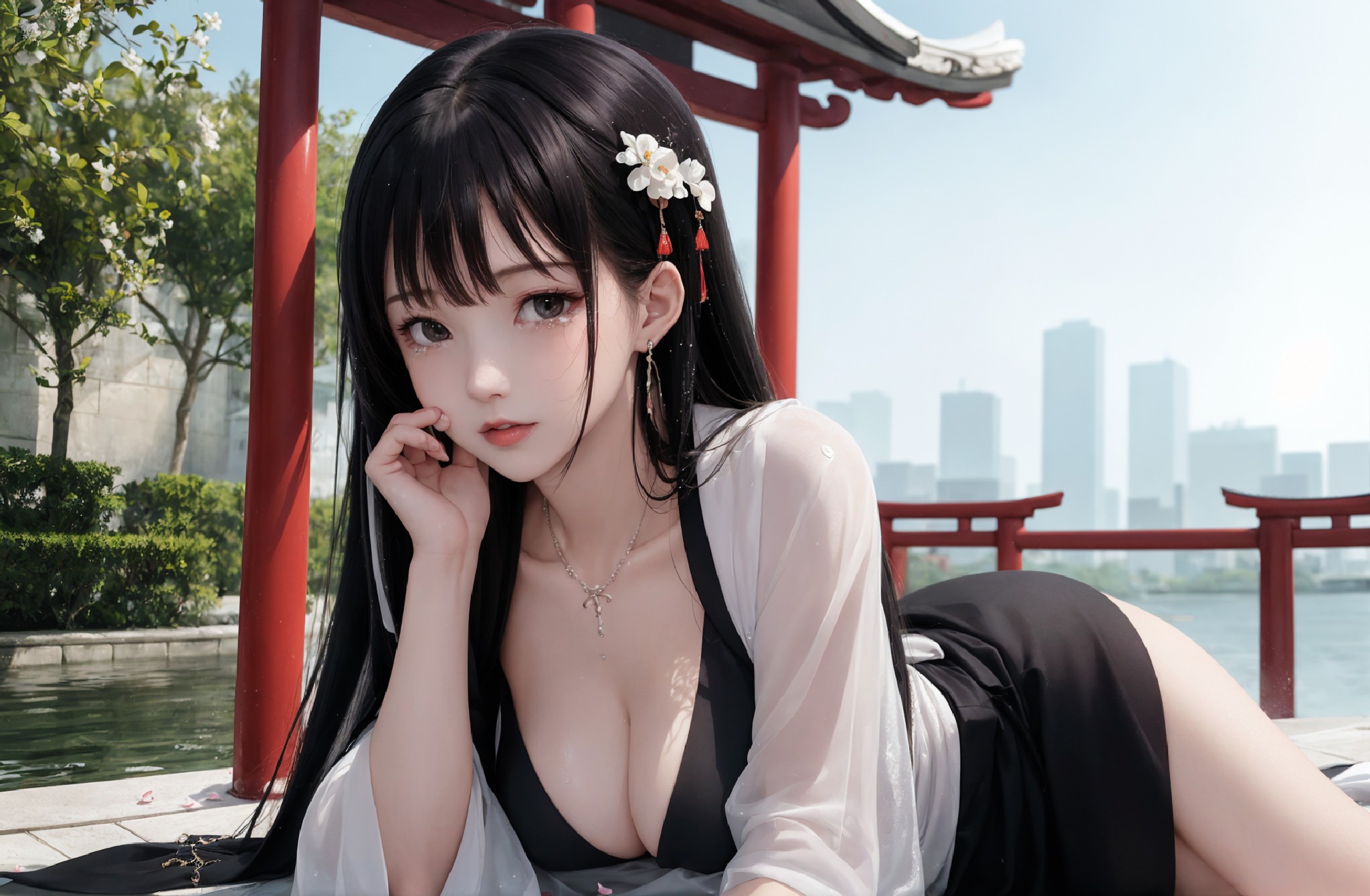 Beautiful girl in chinese Hanfu