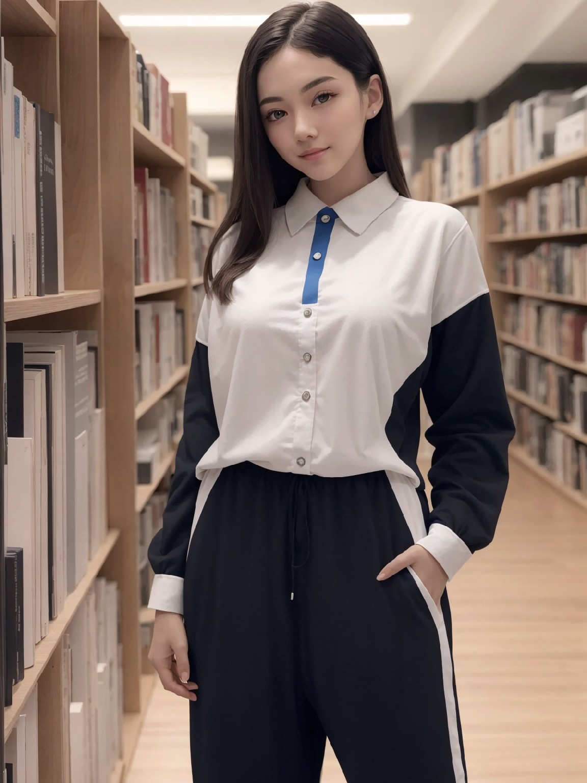 Big Tits JK · Shenzhen School Uniform · Library · Exposed