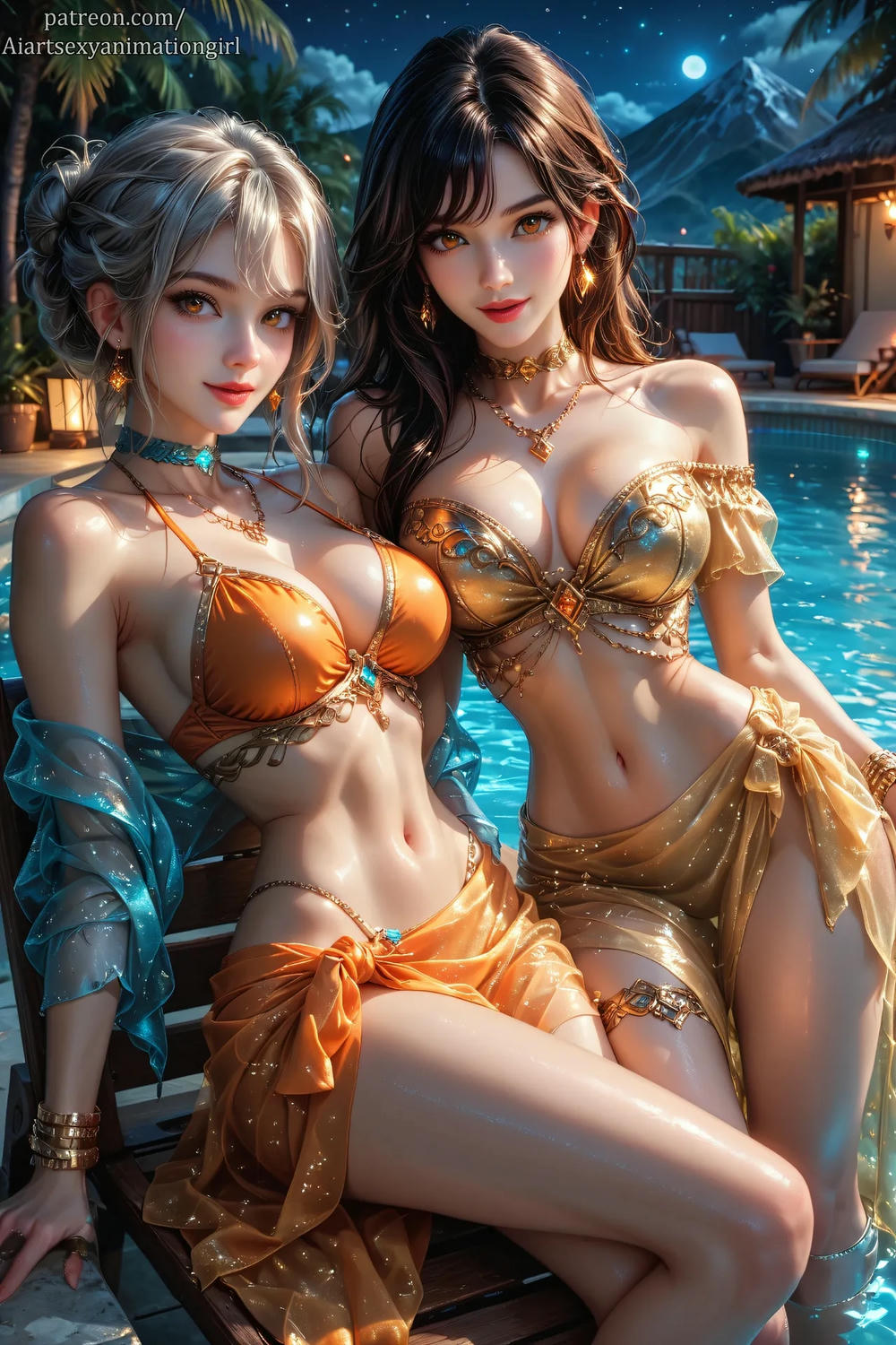 ★Patreon★ 🌙 Night Pool Party 2 💦