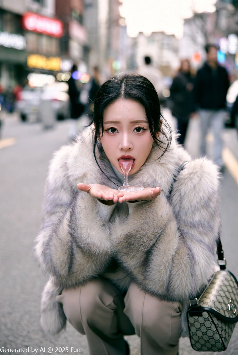 My Korean girlfriend # 3 taught him the meaning of the street