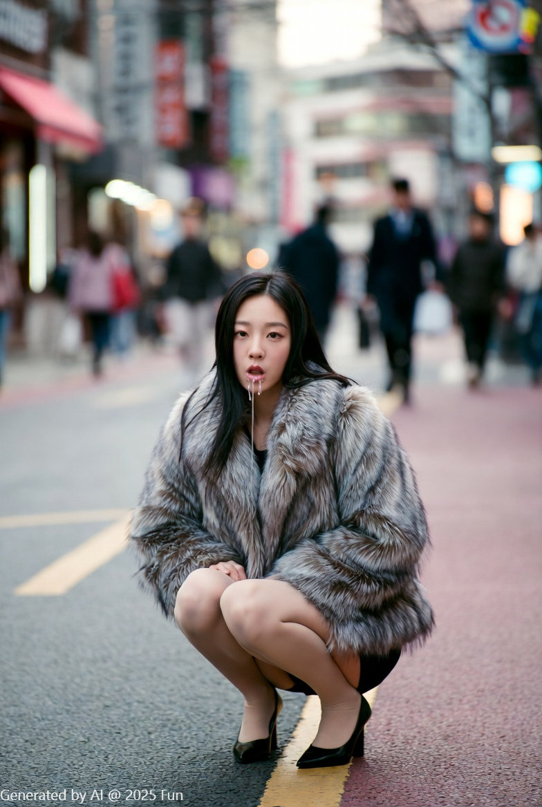 My Korean girlfriend # 3 taught him the meaning of the street