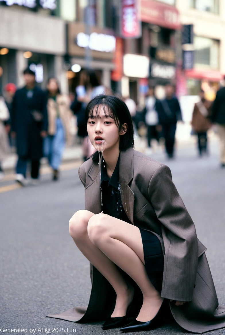 My Korean girlfriend # 3 taught him the meaning of the street