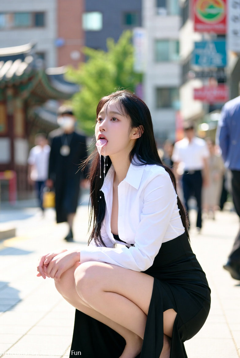 My Korean girlfriend # 3 taught him the meaning of the street