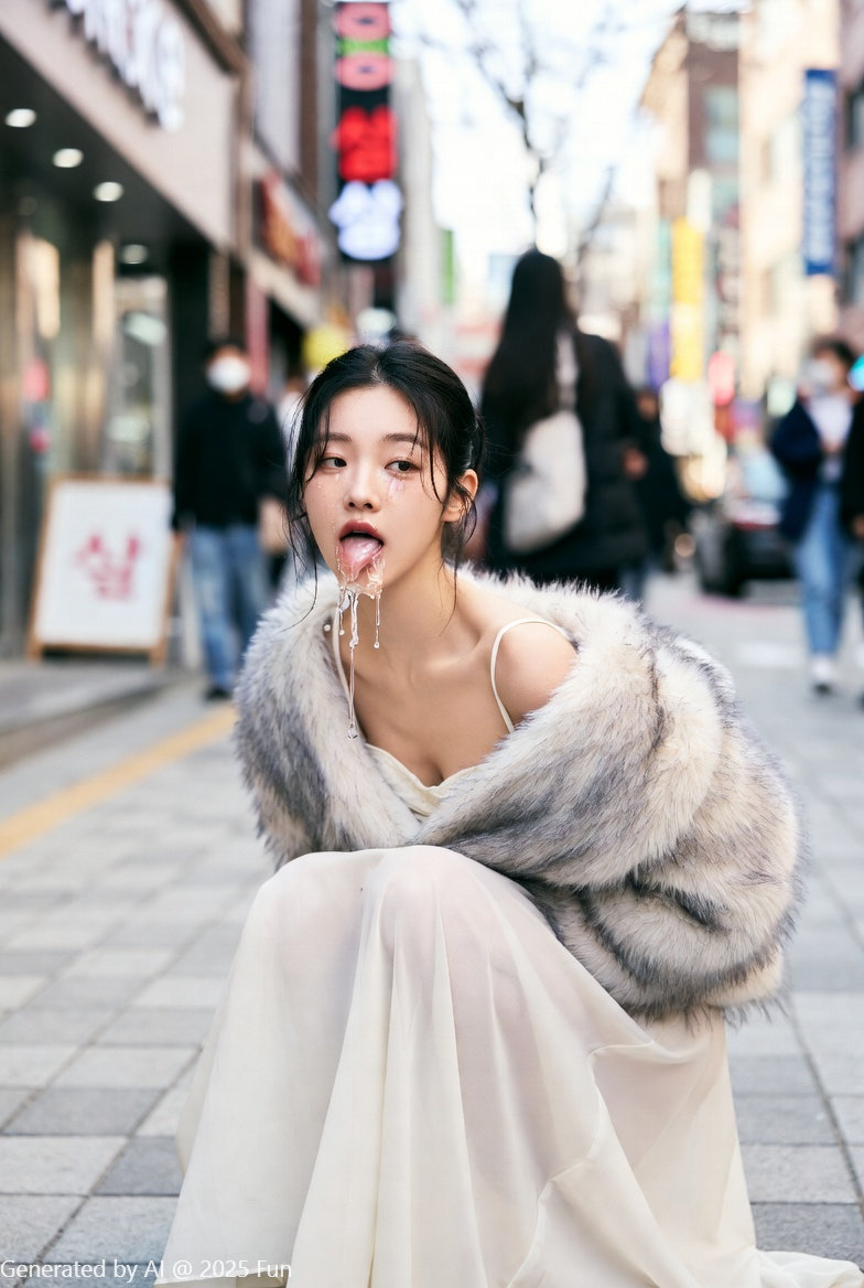 My Korean girlfriend # 3 taught him the meaning of the street