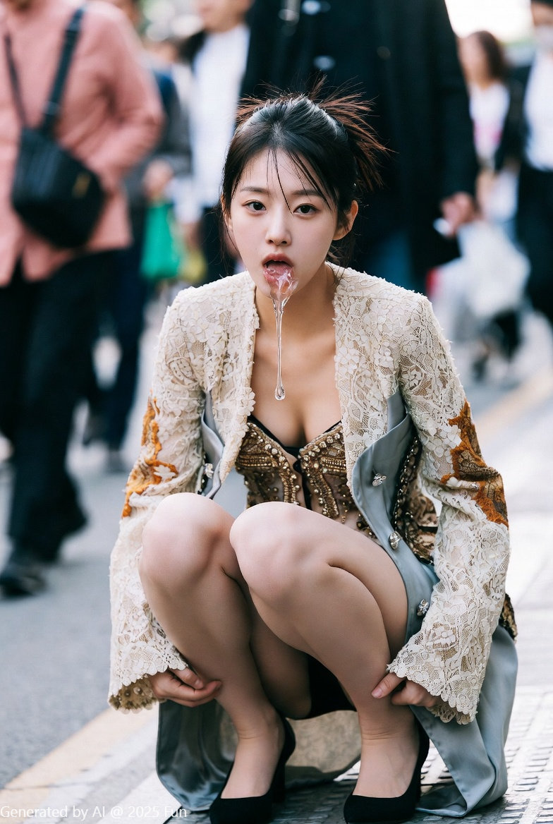 My Korean girlfriend # 3 taught him the meaning of the street